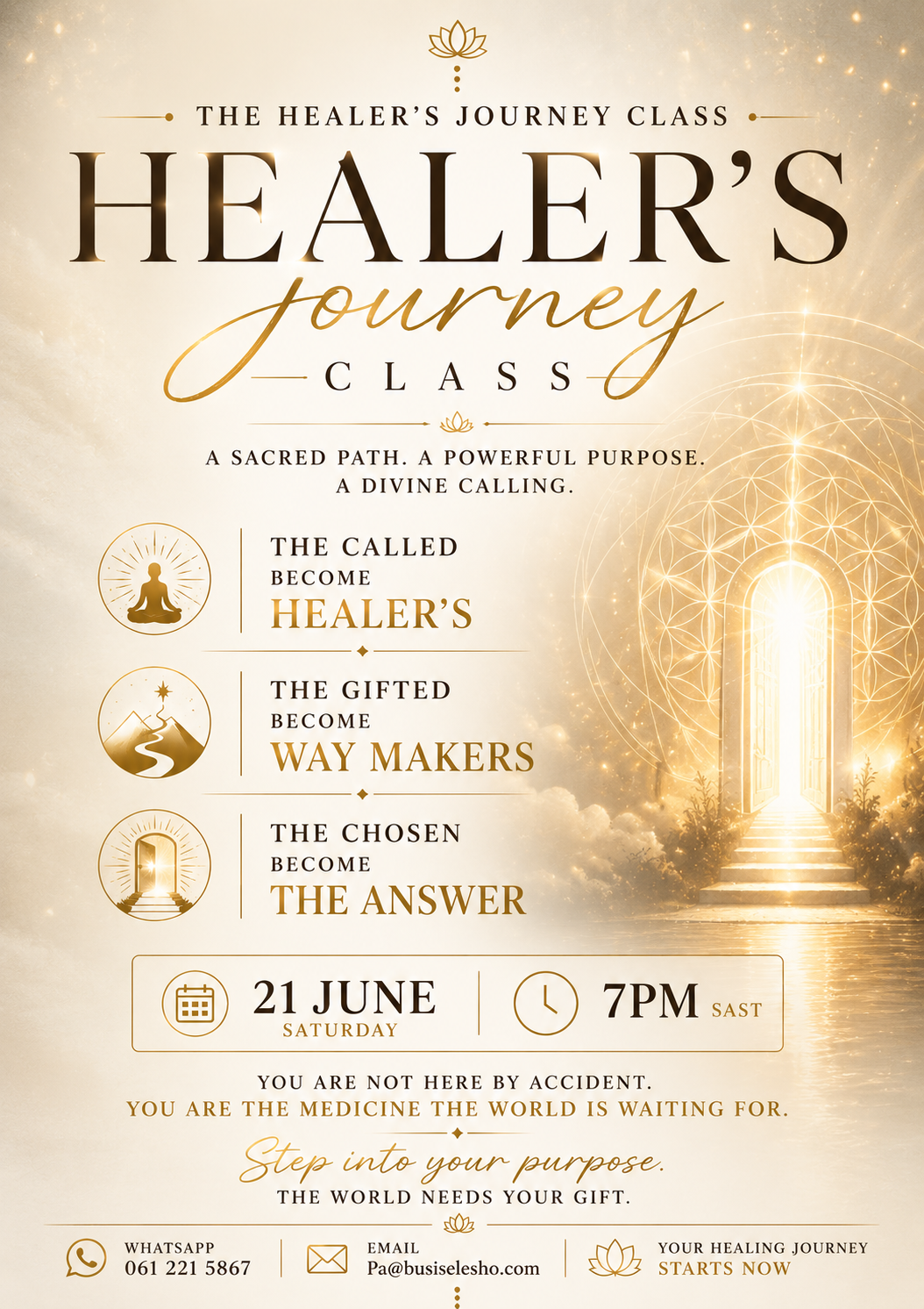 The Healer’s Journey Class: Step Into My Purpose