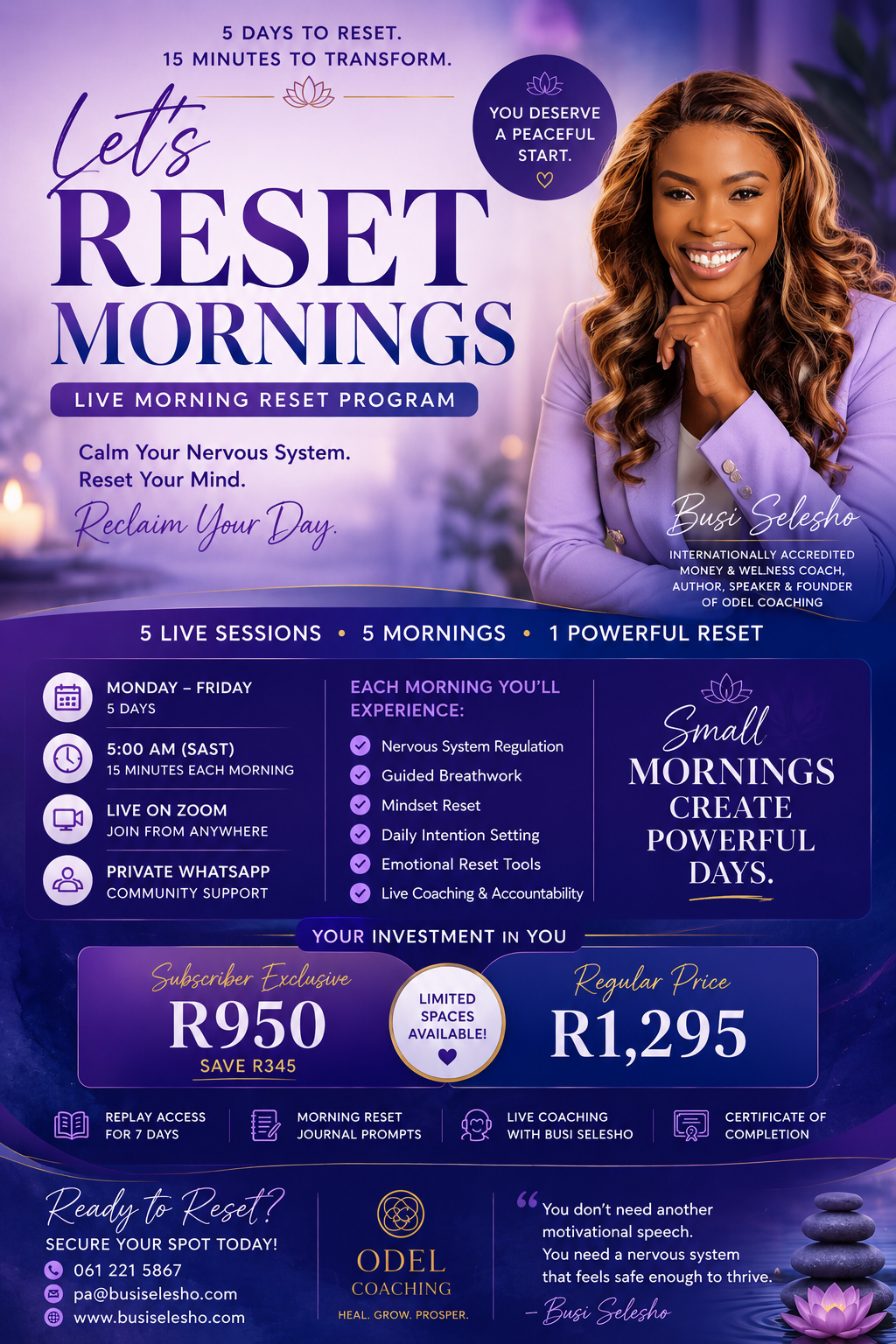 Let's Reset Mornings™ | 5 Live Coaching Sessions to Calm Your Nervous System
