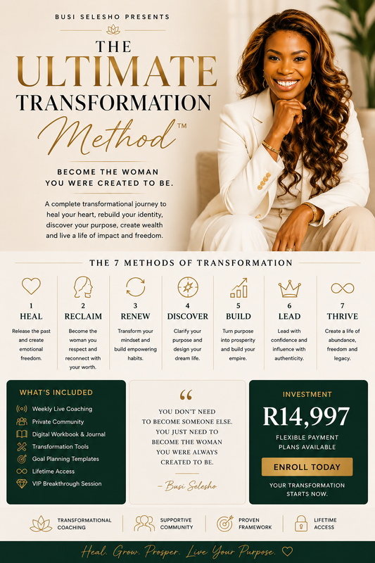 The Ultimate Transformation Method™ Become the Woman You Were Created to Be.